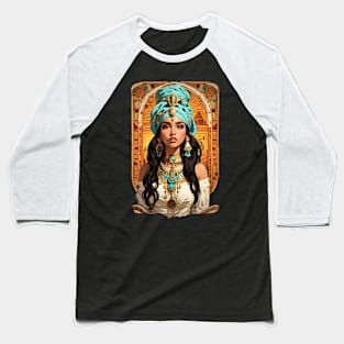 Cleopatra Queen of Egypt retro vintage floral design Baseball T-Shirt